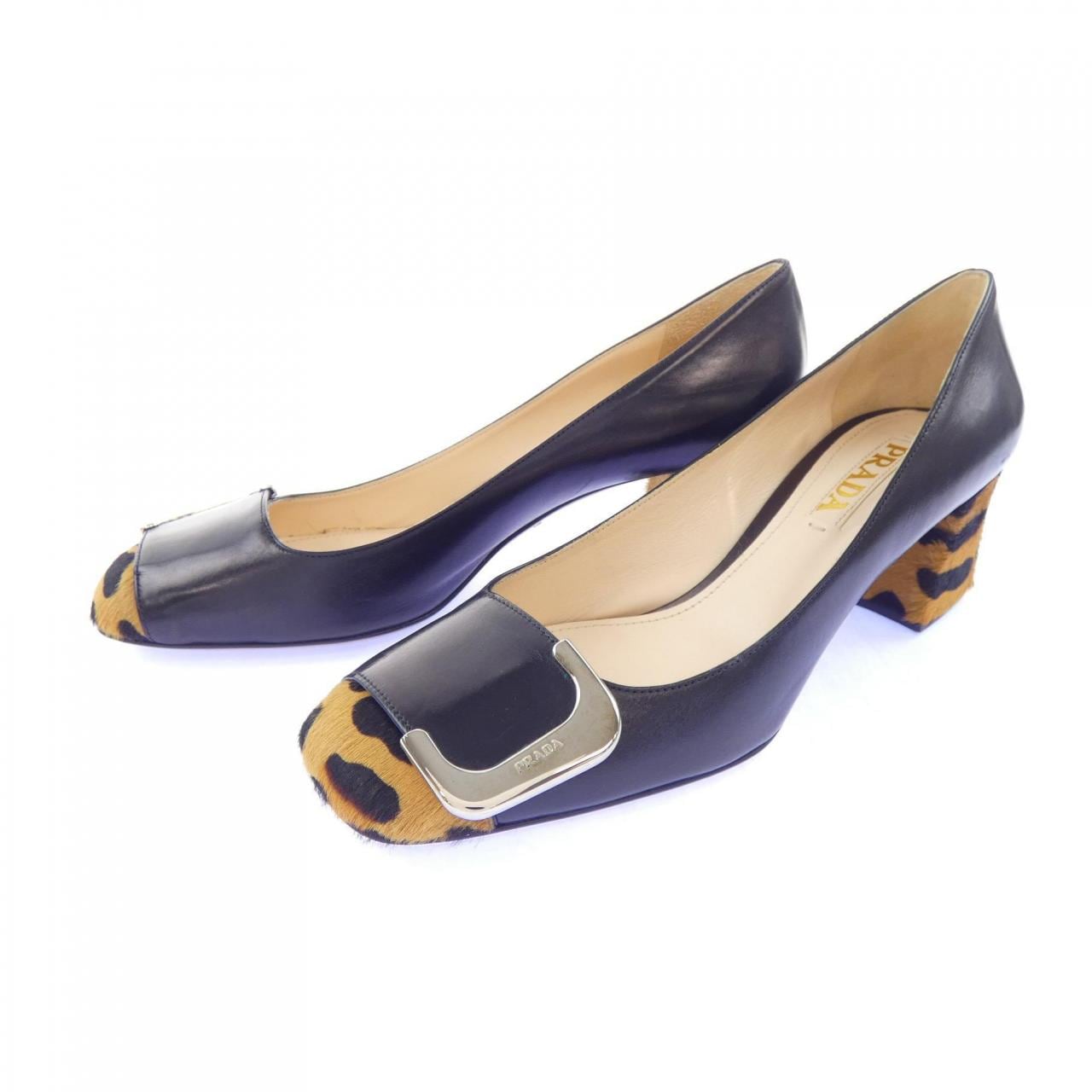 プラダ PRADA 11379D NERO+MIELE パンプス