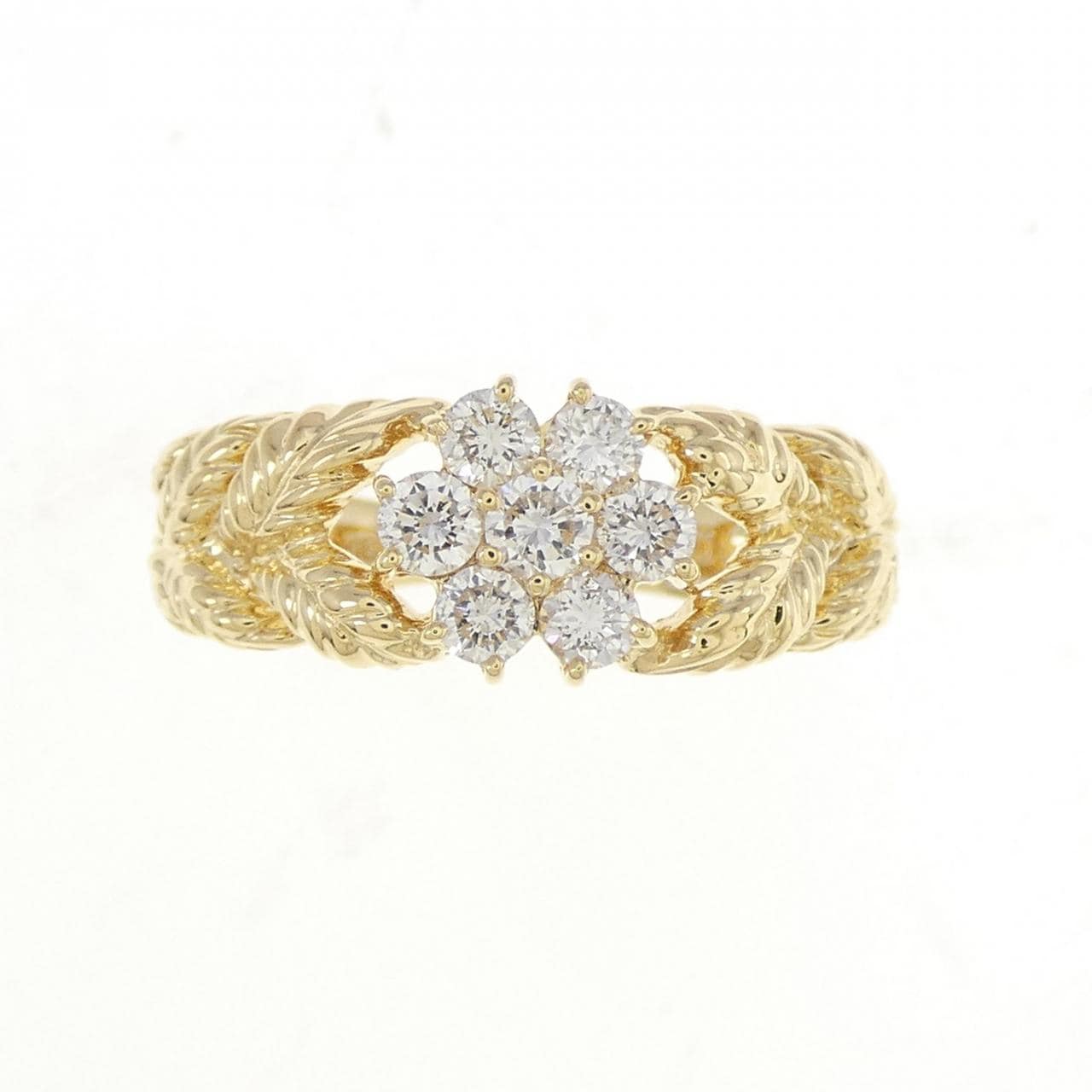 K18YG flower Diamond ring 0.50CT