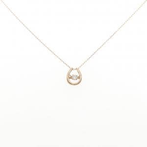 K18PG ホースシュー ダイヤモンド ネックレス 0.08CT