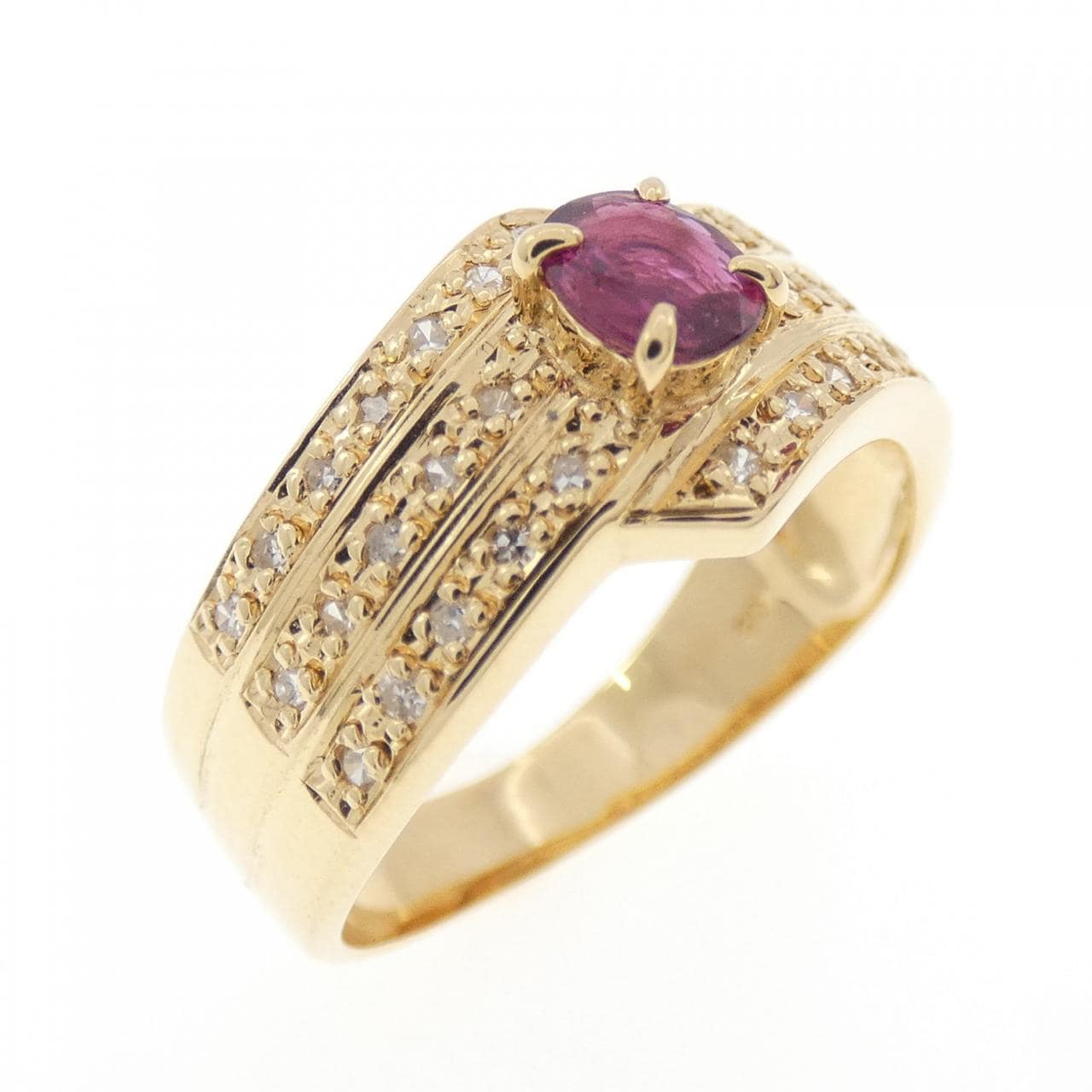 K18YG ルビー リング 0.26CT