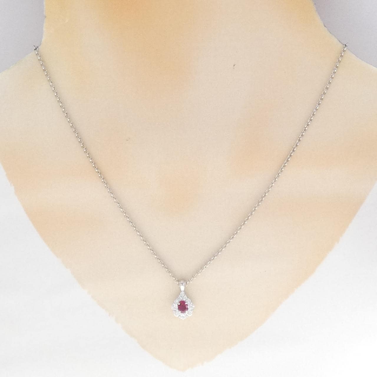 PT900/PT850 ルビー ネックレス 0.36CT