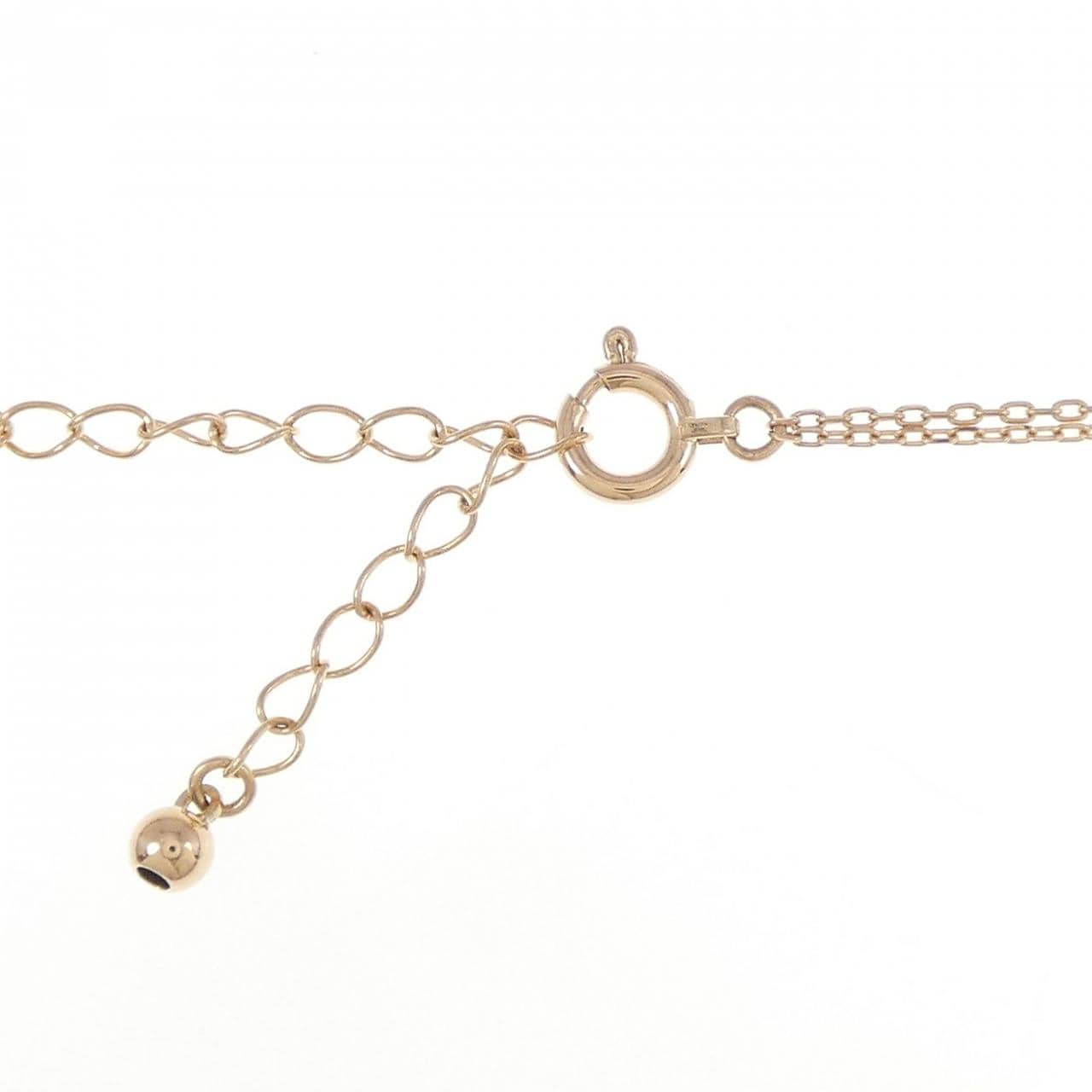 K18PG リボン ダイヤモンド ネックレス 0.43CT
