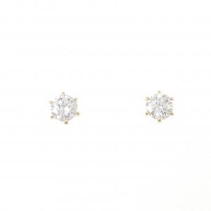 【リメイク】K18YG/ST ダイヤモンド ピアス 0.255CT 0.260CT F SI1-2 VG-Good