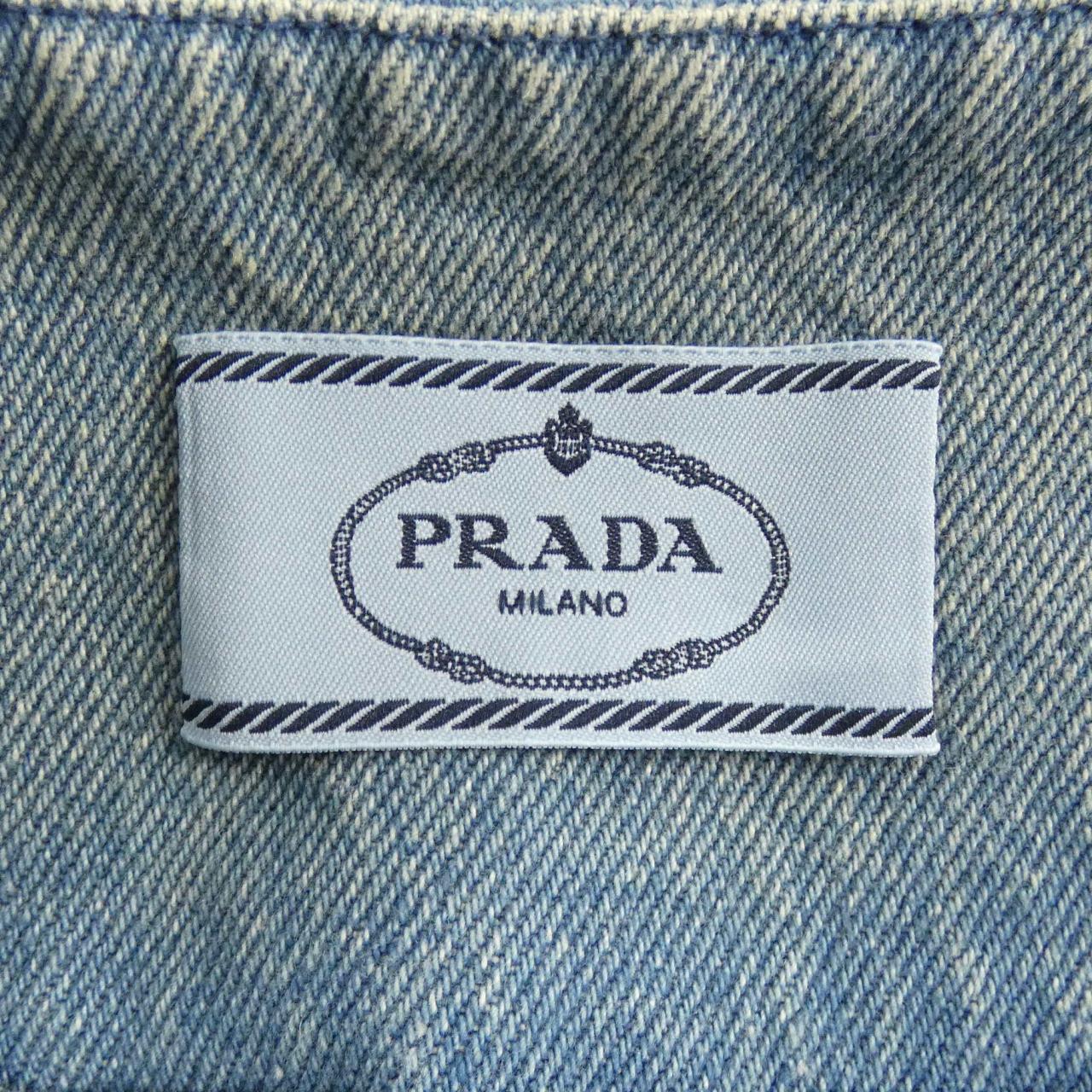プラダ PRADA オーガニックデニムミニドレス トライアングルロゴ GFA122 S212 1ZAB ワンピース