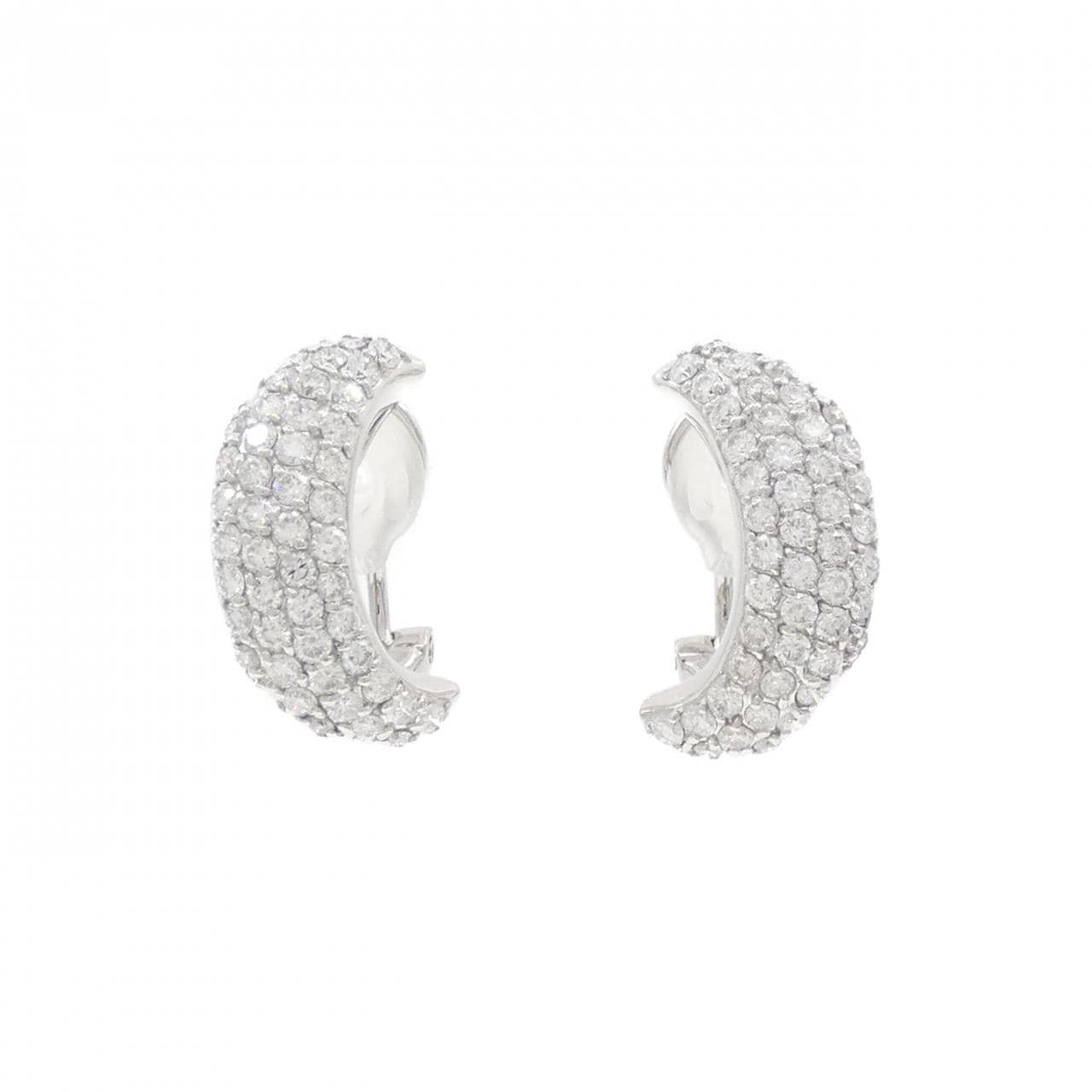 K18WG パヴェ ダイヤモンド ピアス 1.00CT