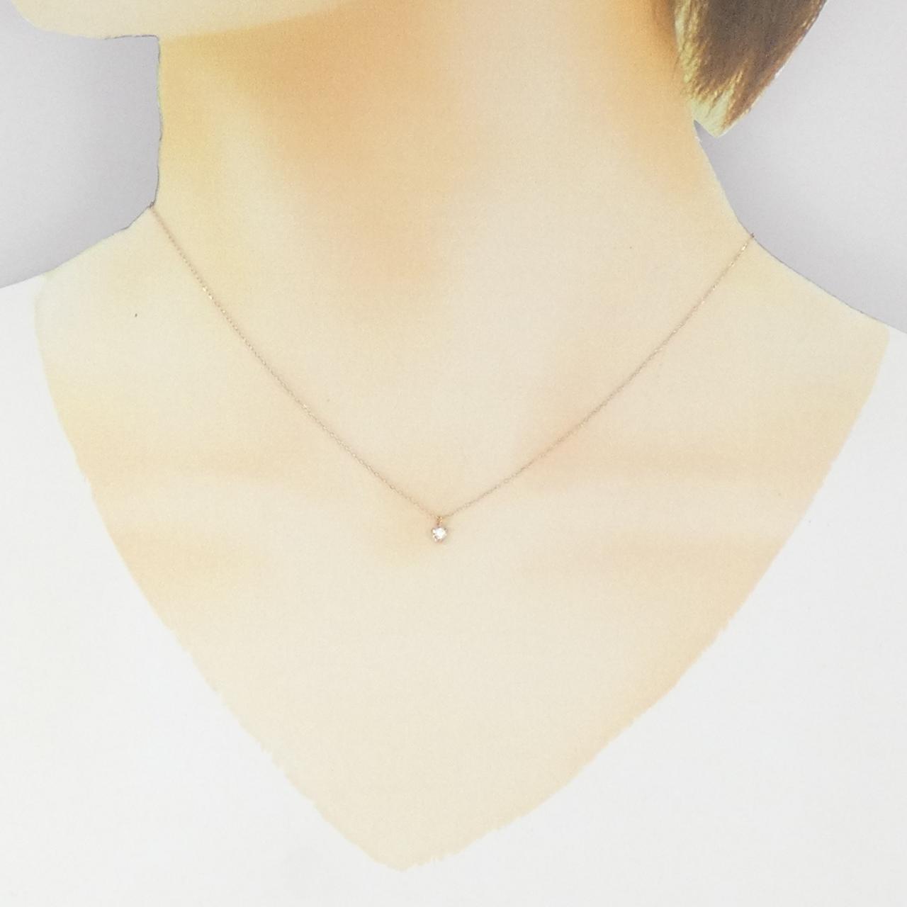 K10PG ハート ダイヤモンド ネックレス 0.03CT