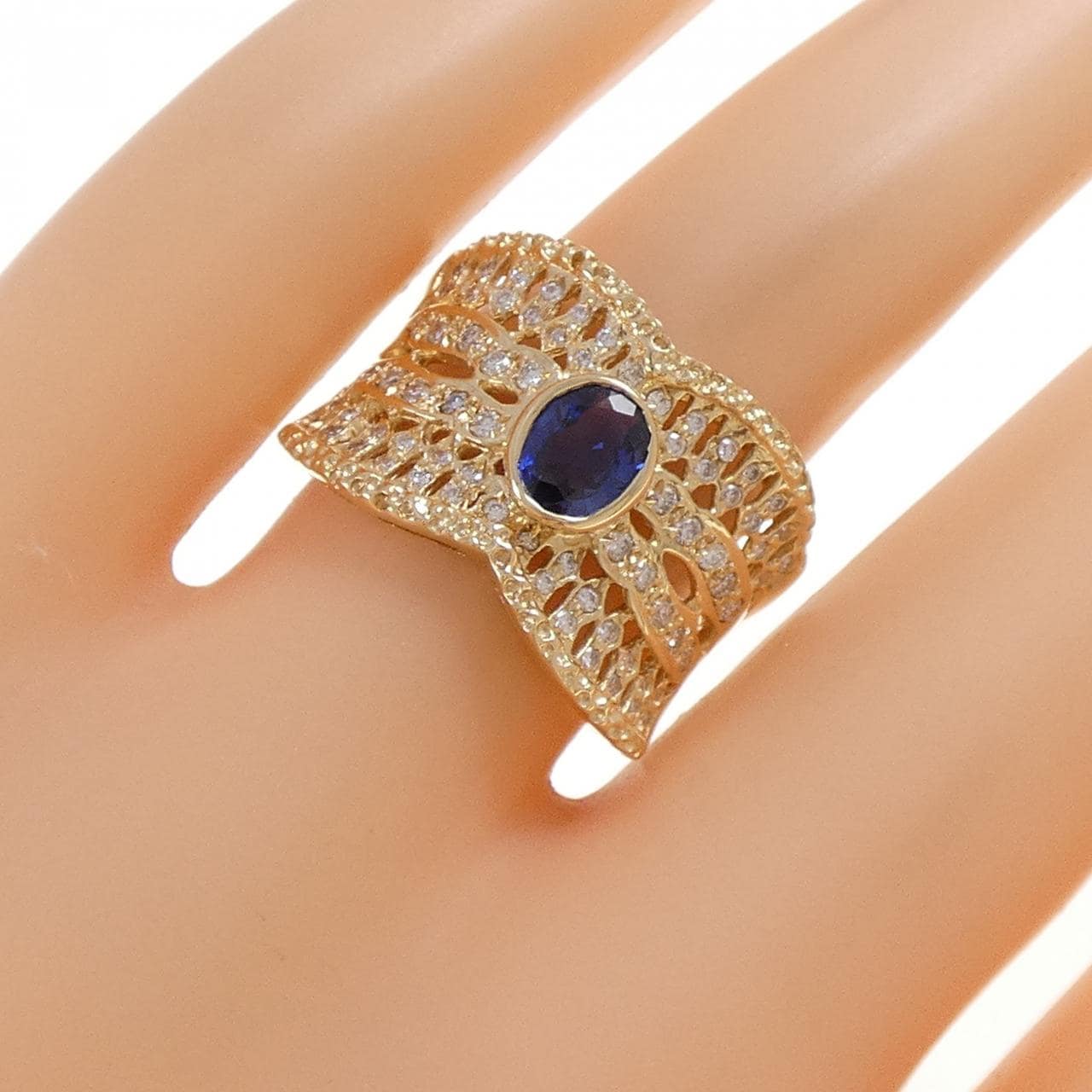 K18YG サファイヤ リング 0.76CT