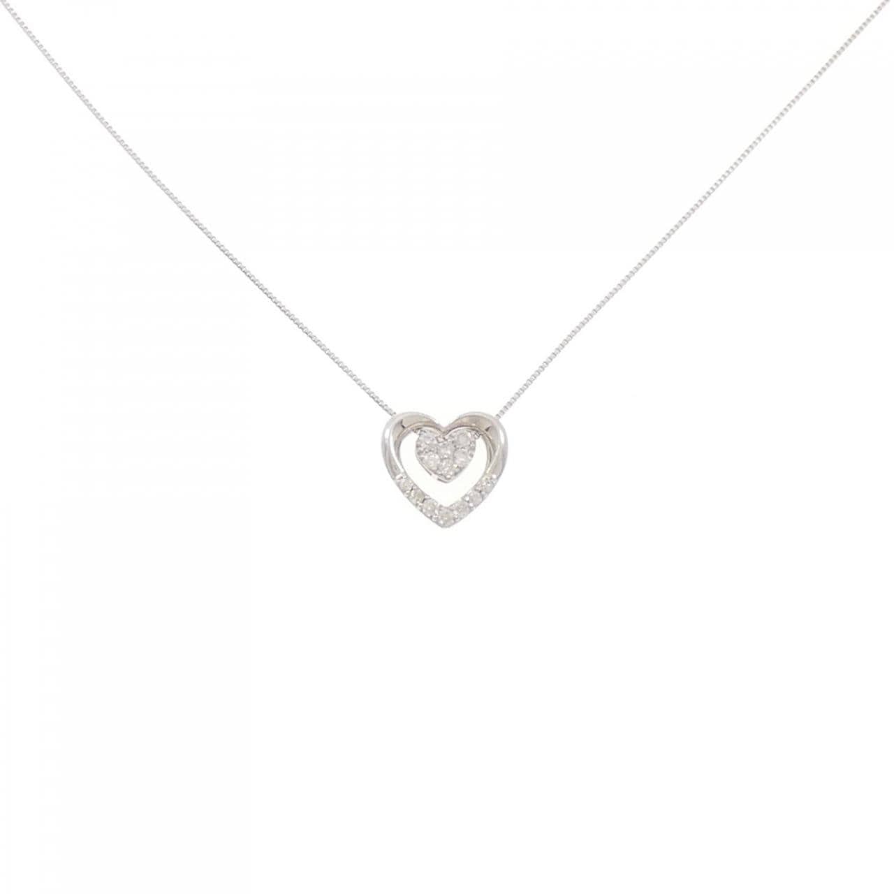 K18WG ハート ダイヤモンド ネックレス 0.06CT