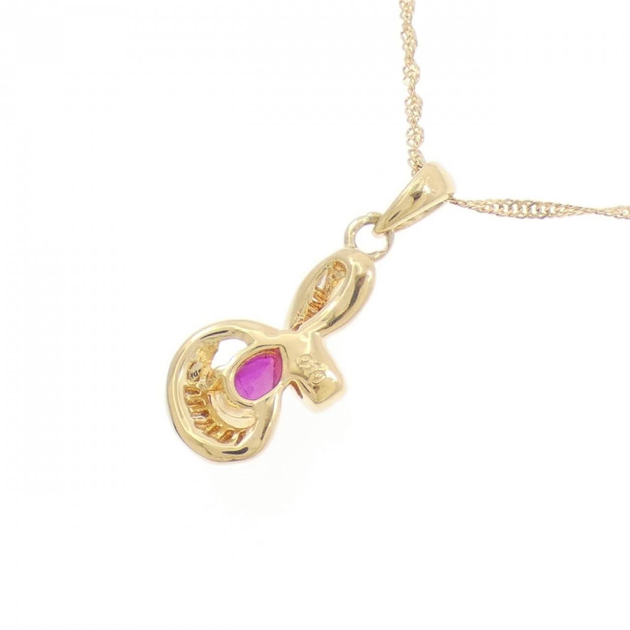 K18YG ルビー ネックレス