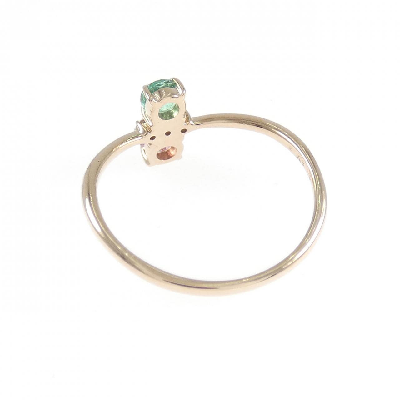 K18PG カラーストーン リング