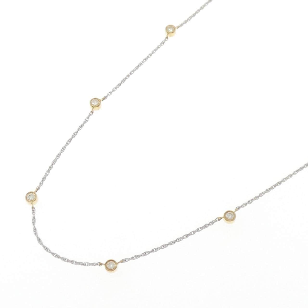 K18YG/K18WG ダイヤモンド ネックレス 0.27CT