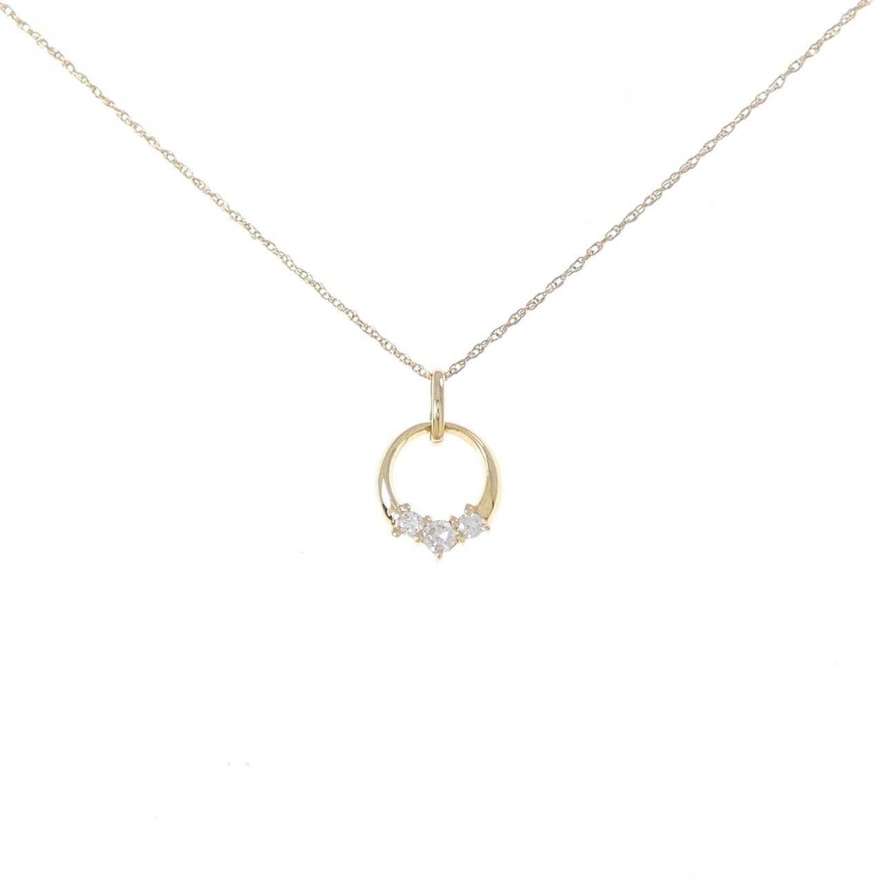 K18YG/750YG ダイヤモンド ネックレス 0.11CT