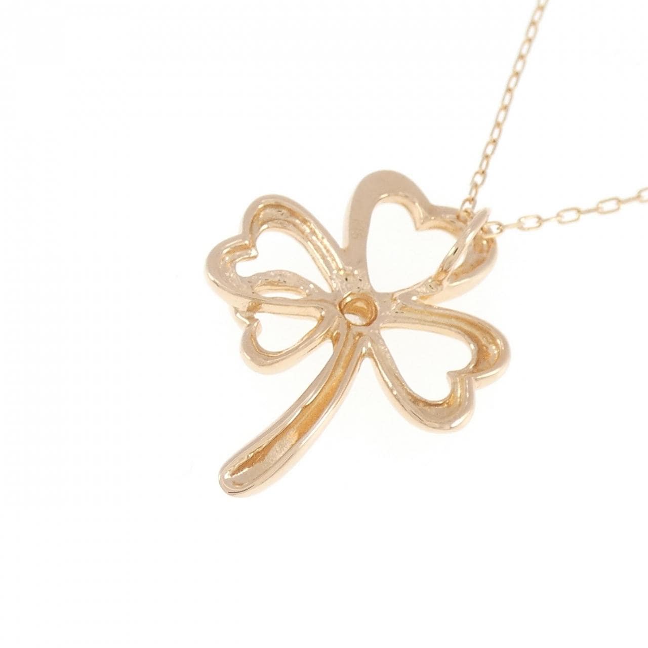 K18PG Clover x Heart Diamond Necklace