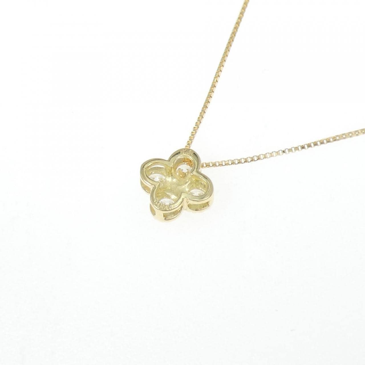 【新品】K18YG フラワー ダイヤモンド ネックレス 0.253CT