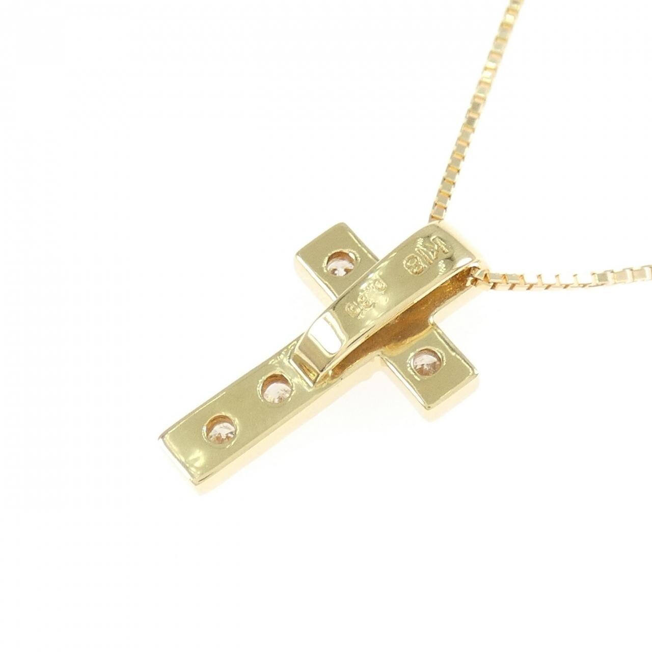 K18YG クロス ダイヤモンド ネックレス 0.30CT