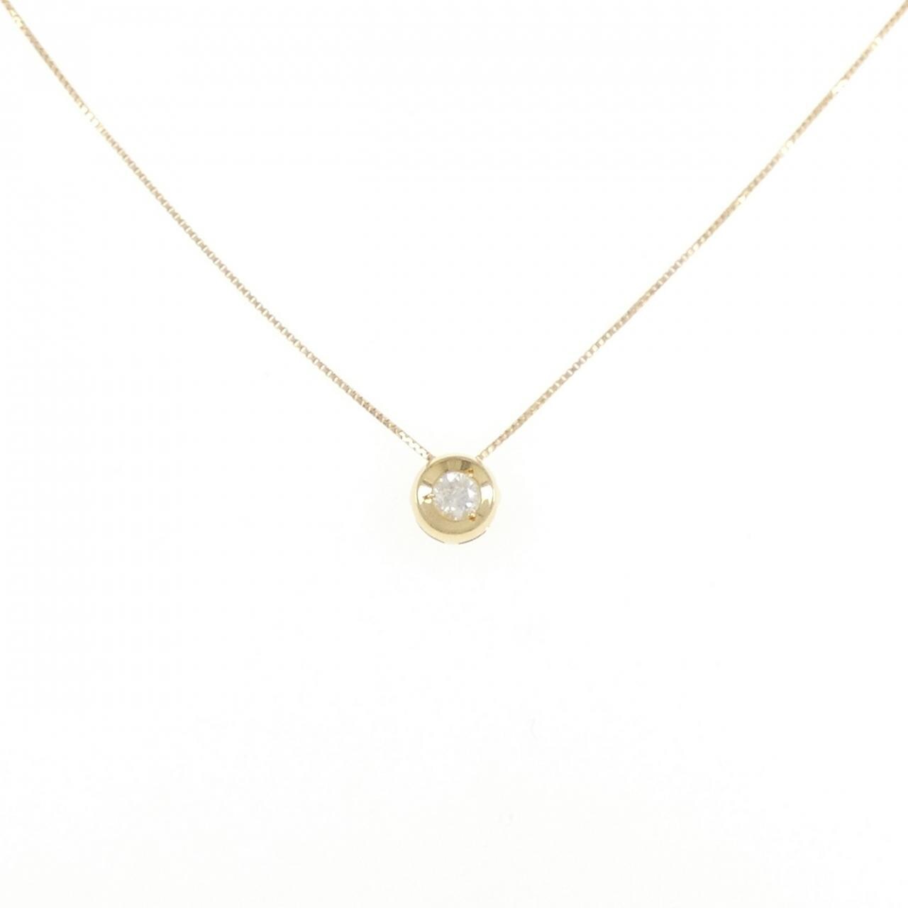 K18YG ソリティア ダイヤモンド ネックレス 0.18CT
