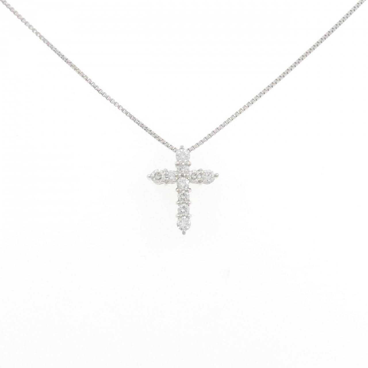 PT900/PT850 クロス ダイヤモンド ネックレス 0.30CT