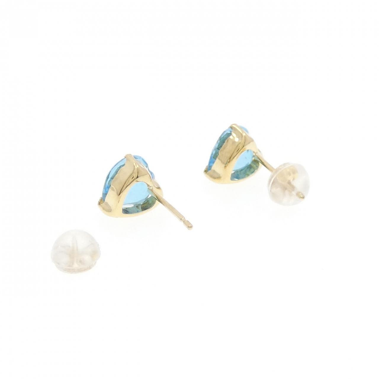 K18YG ハート ブルートパーズ ピアス 2.80CT