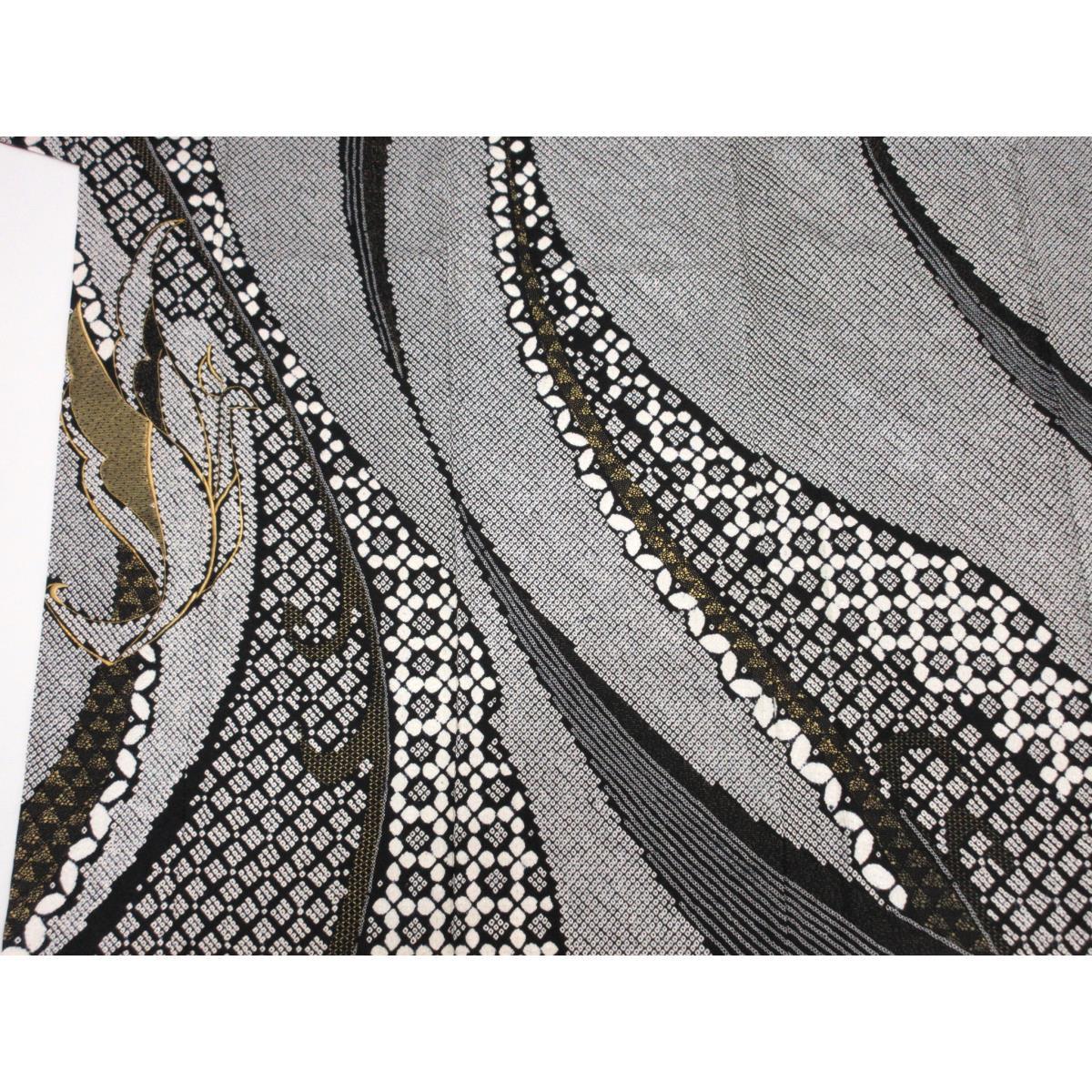 訪問着　総絞り　金彩加工