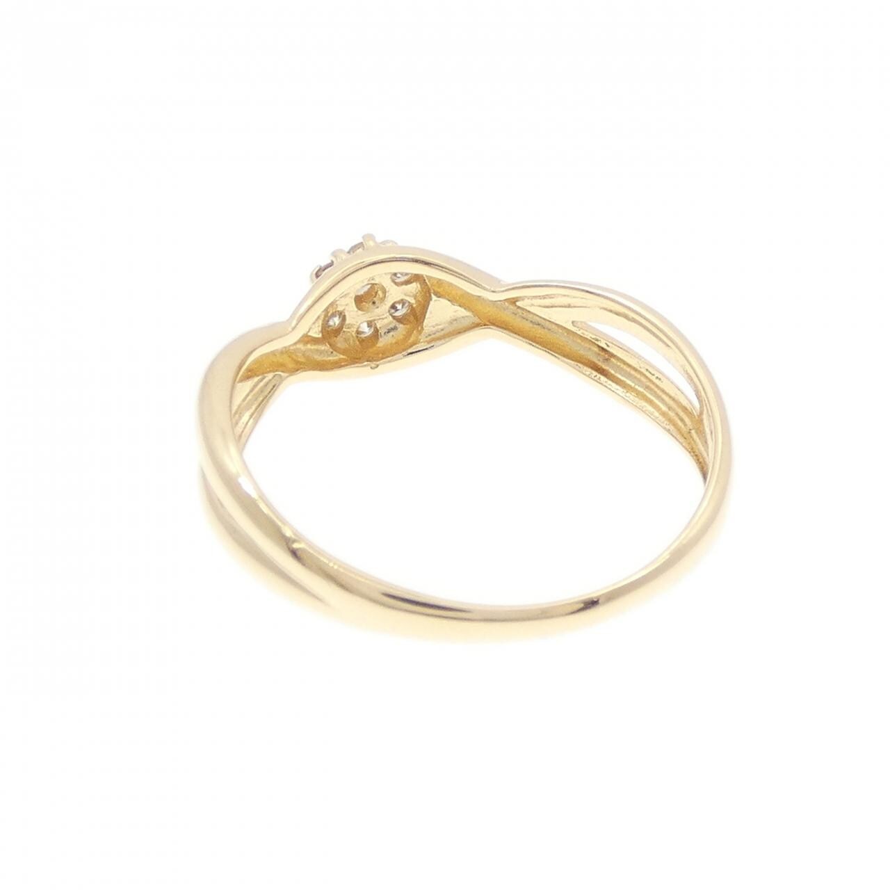 K18YG flower Diamond ring 0.10CT