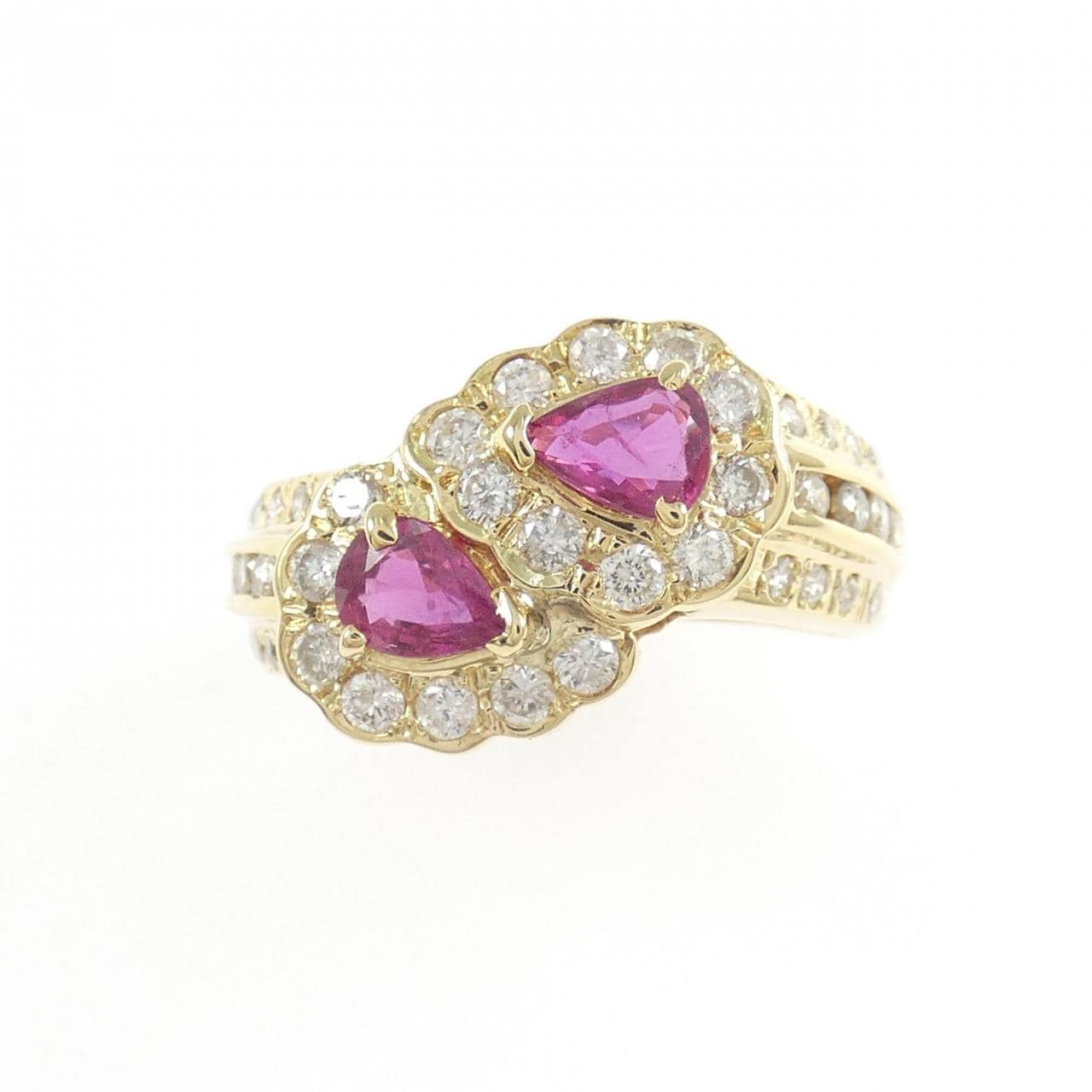 K18YG ルビー リング 0.60CT