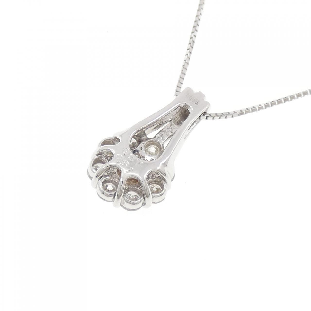 K18WG flower Diamond necklace 0.27CT