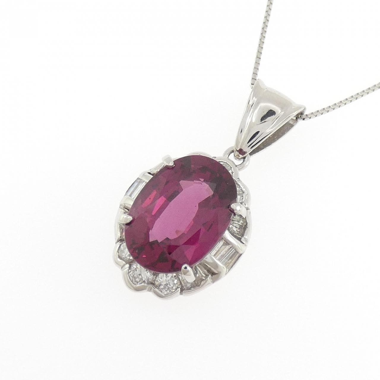 PT900/PT850 ガーネット ネックレス 4.19CT