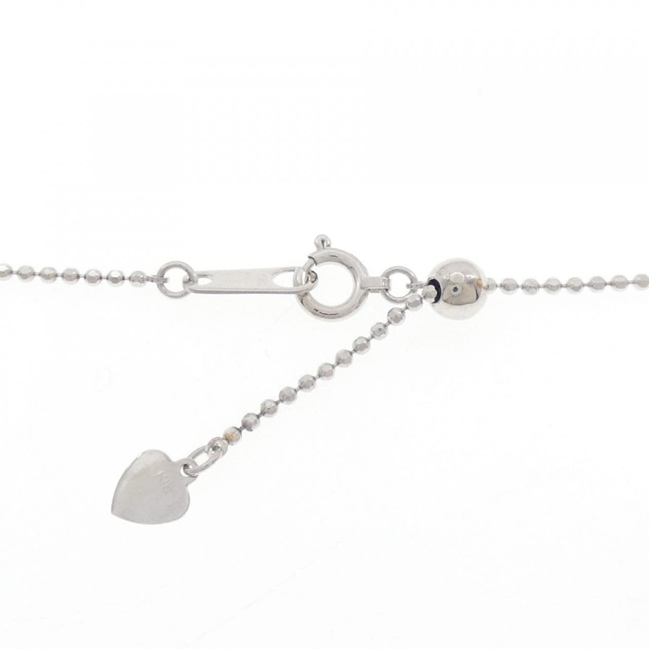 K18WG ハート パヴェ ダイヤモンド ネックレス 0.25CT