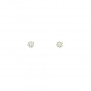 K18WG ソリティア ダイヤモンド ピアス 0.20CT