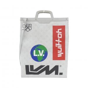 ルイヴィトン ホワイト モノグラム ロゴ フラット ヴェルティカル トート M44627 バッグ