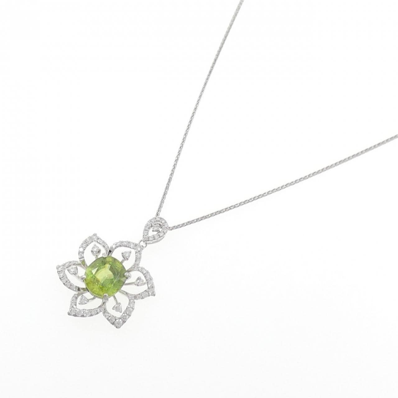 PT900/PT850 Flower Sphene Necklace 4.80CT