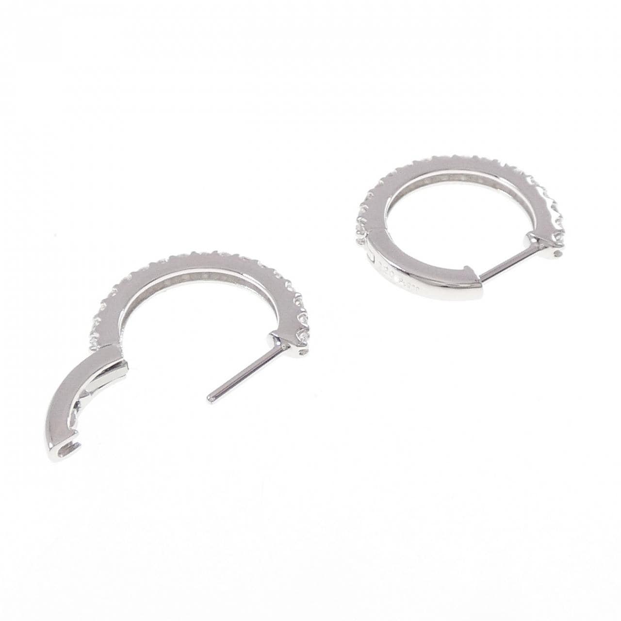 【新品】PT900 ダイヤモンド フープ ピアス 0.40CT