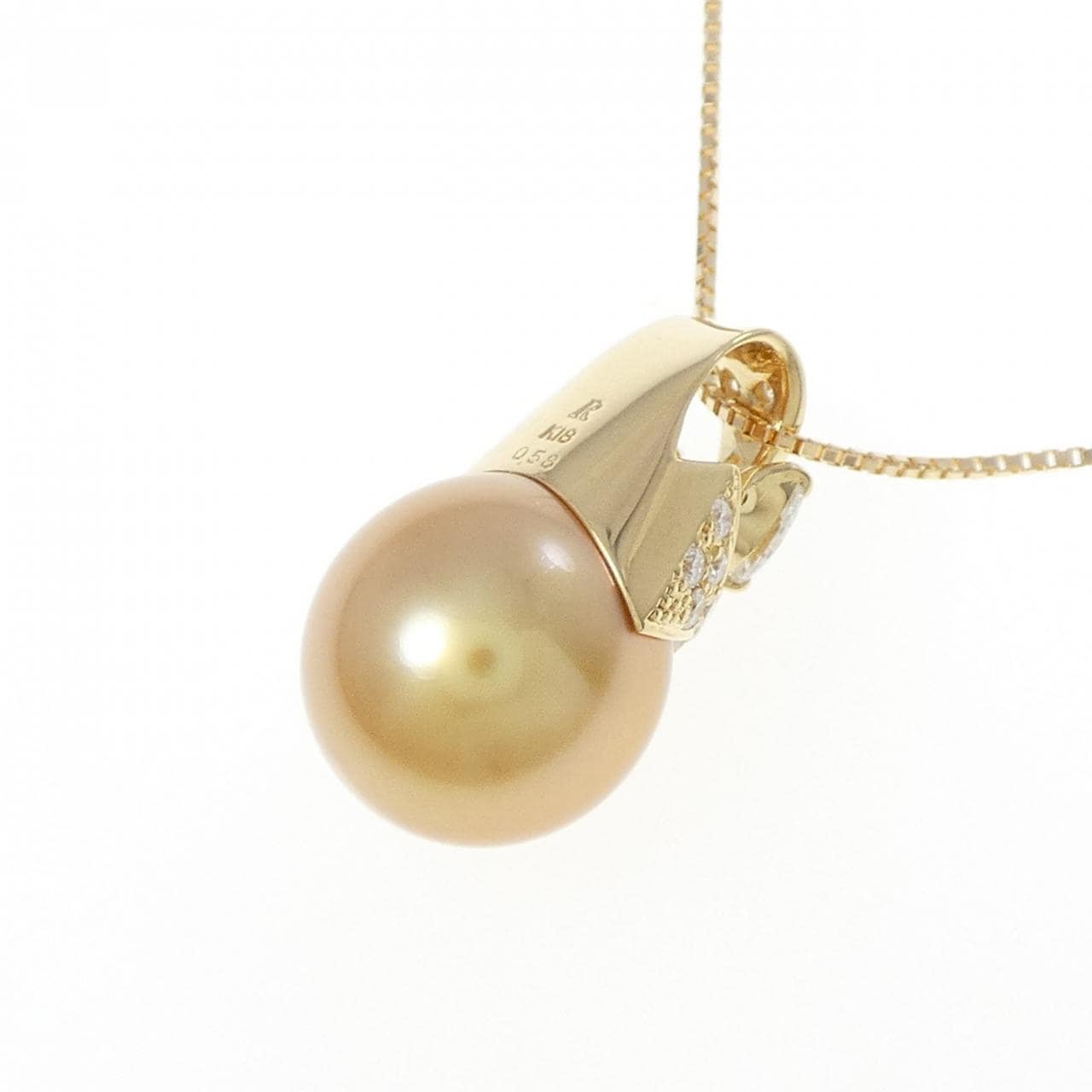 K18YG 白蝶パール ネックレス 12.3mm