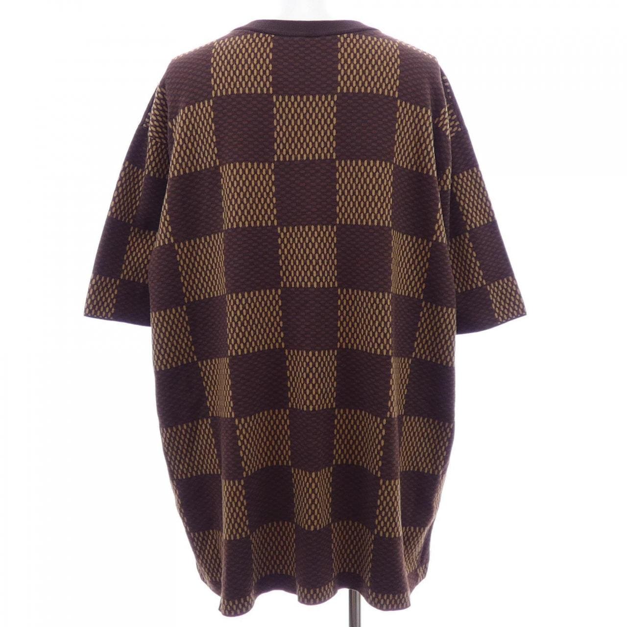 ルイヴィトン LOUIS VUITTON ショートスリーブコットンダミエクルーネックウィズストラスLVパッチ HQN63WAUR ニット