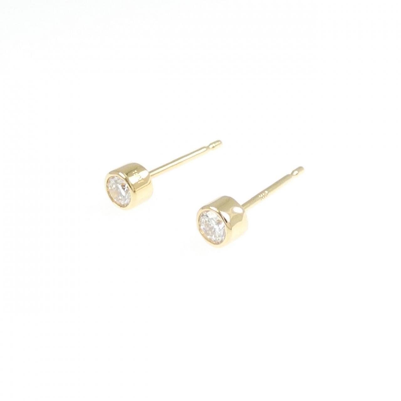 K18YG ソリティア ダイヤモンド ピアス 0.30CT