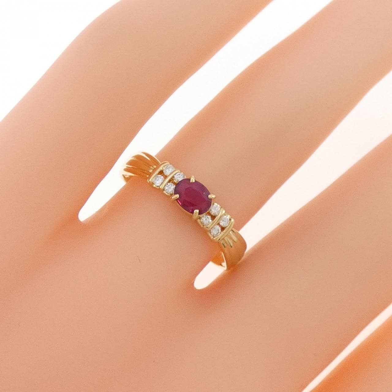 K18YG ルビー リング 0.29CT