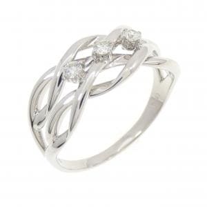 PT950 スリーストーン ダイヤモンド リング 0.10CT