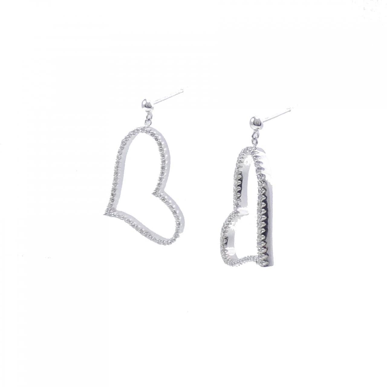 K18WG/K14WG heart Diamond earrings 0.57CT