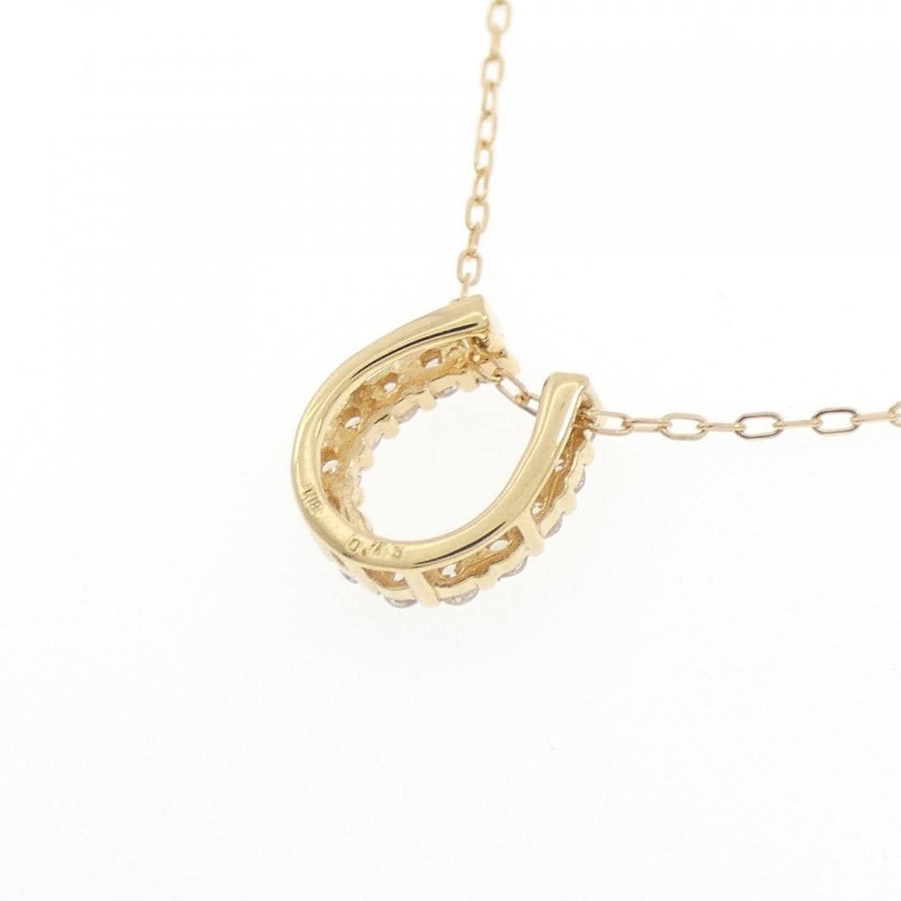 K18YG ホースシュー ダイヤモンド ネックレス 0.15CT