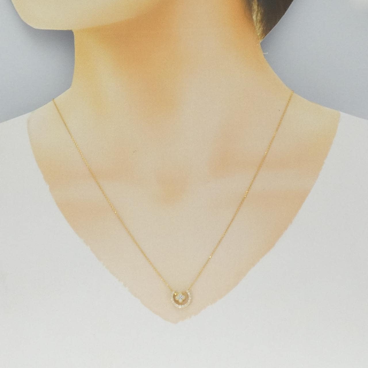K18YG 2WAY ダイヤモンド ネックレス 0.20CT