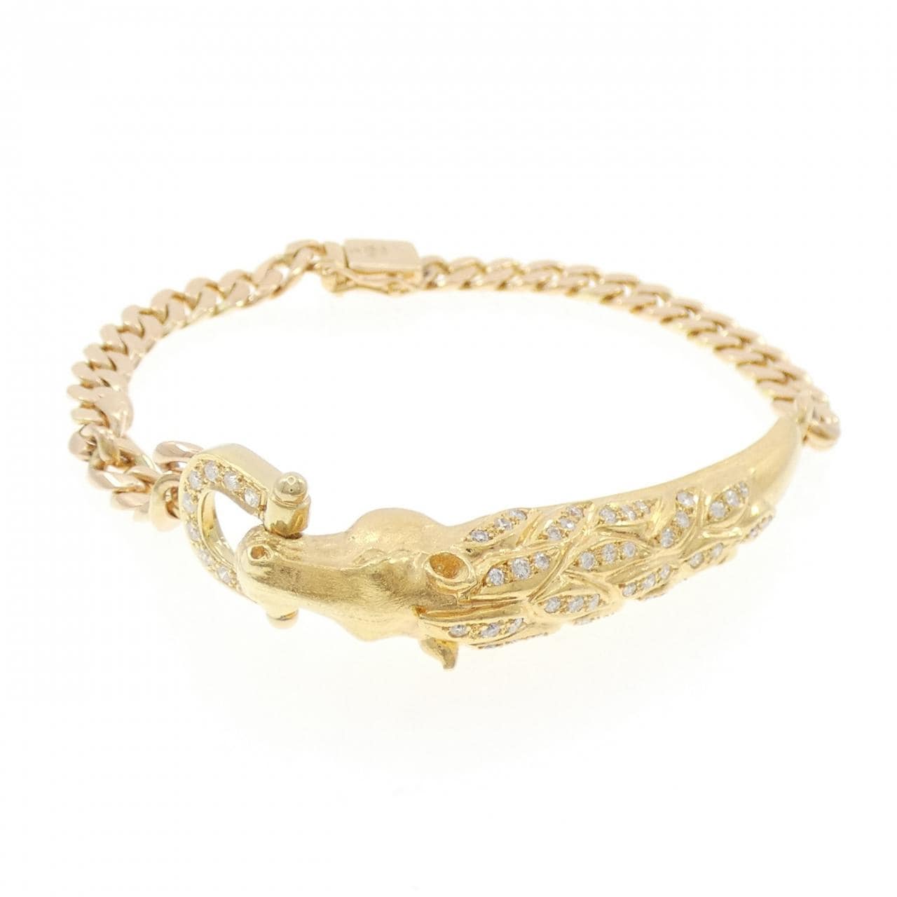 750YG/750PG ホース ダイヤモンド ブレスレット 0.56CT