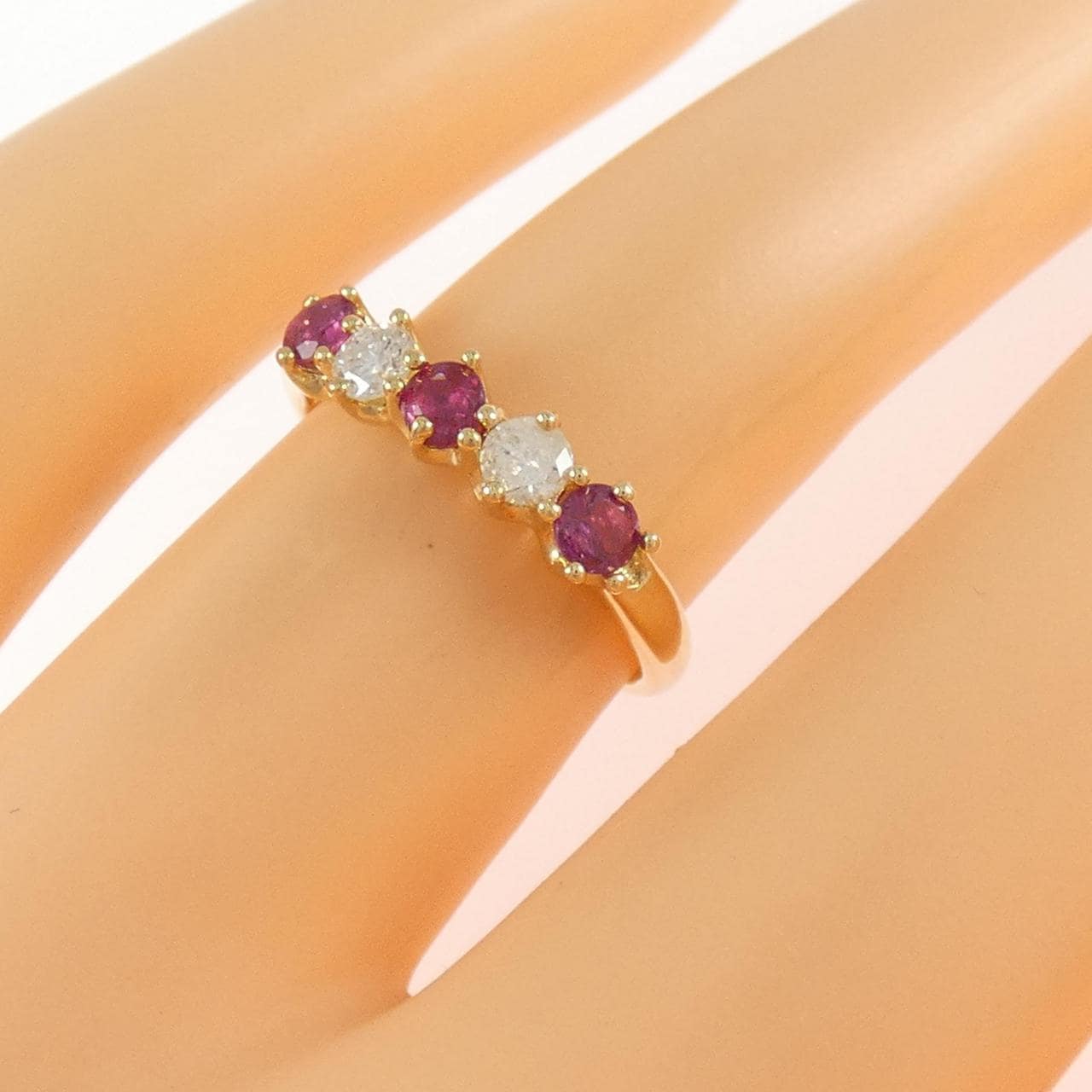 K18YG ルビー リング 0.38CT