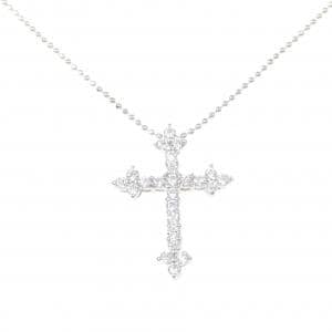 K18WG クロス キュービック ネックレス