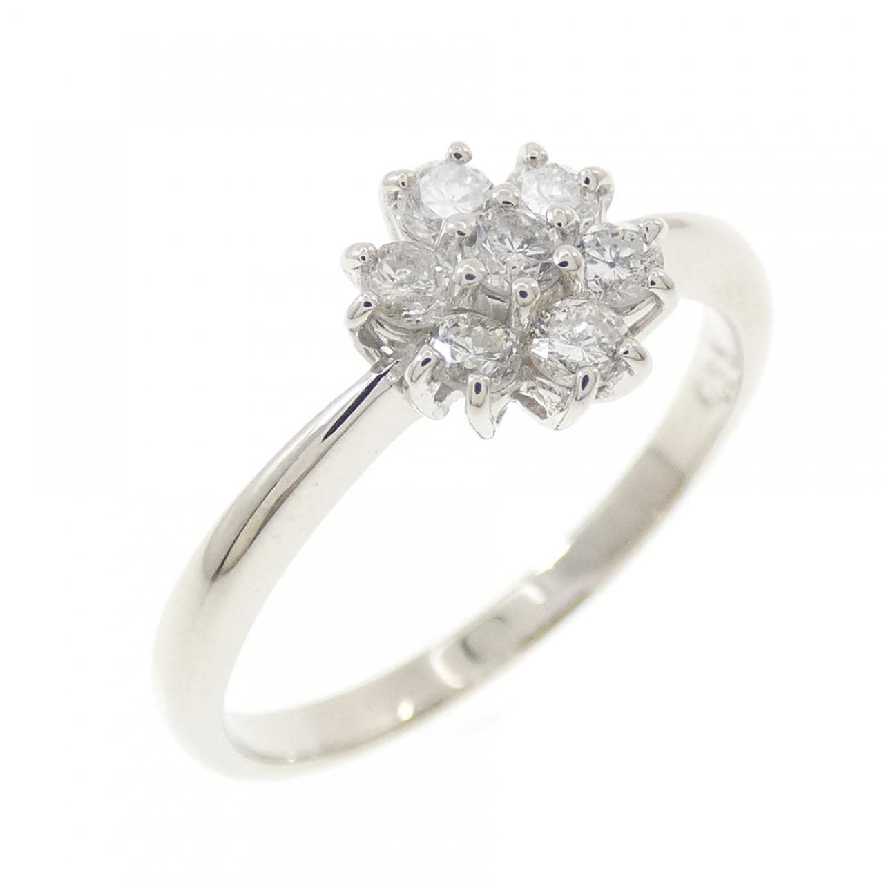 PT900 フラワー ダイヤモンド リング 0.35CT