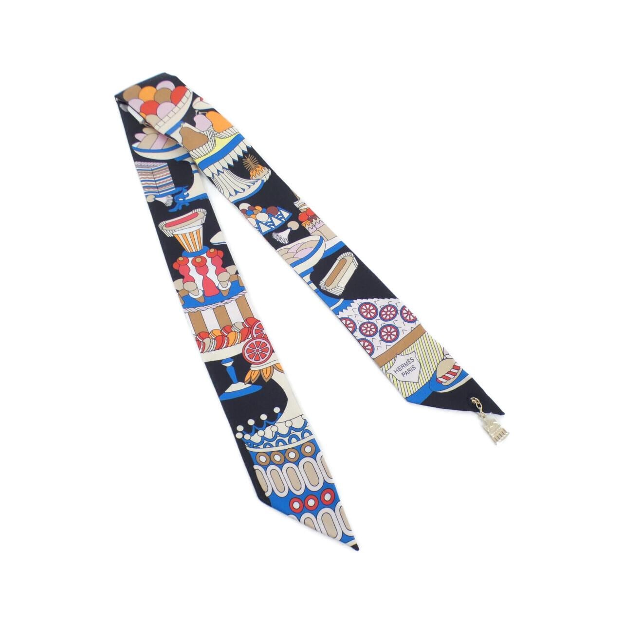 [Unused items] HERMES LA PATISSERIE FRANCAISE Twilly Charm 853336S Scarf