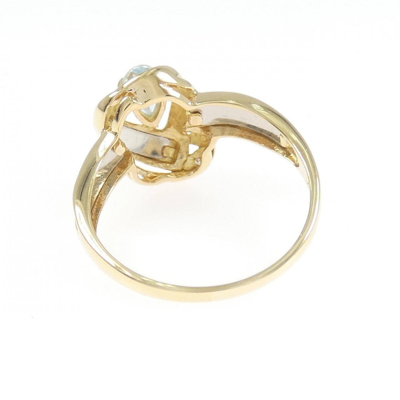 K18YG/PT900 アクアマリン リング 0.21CT