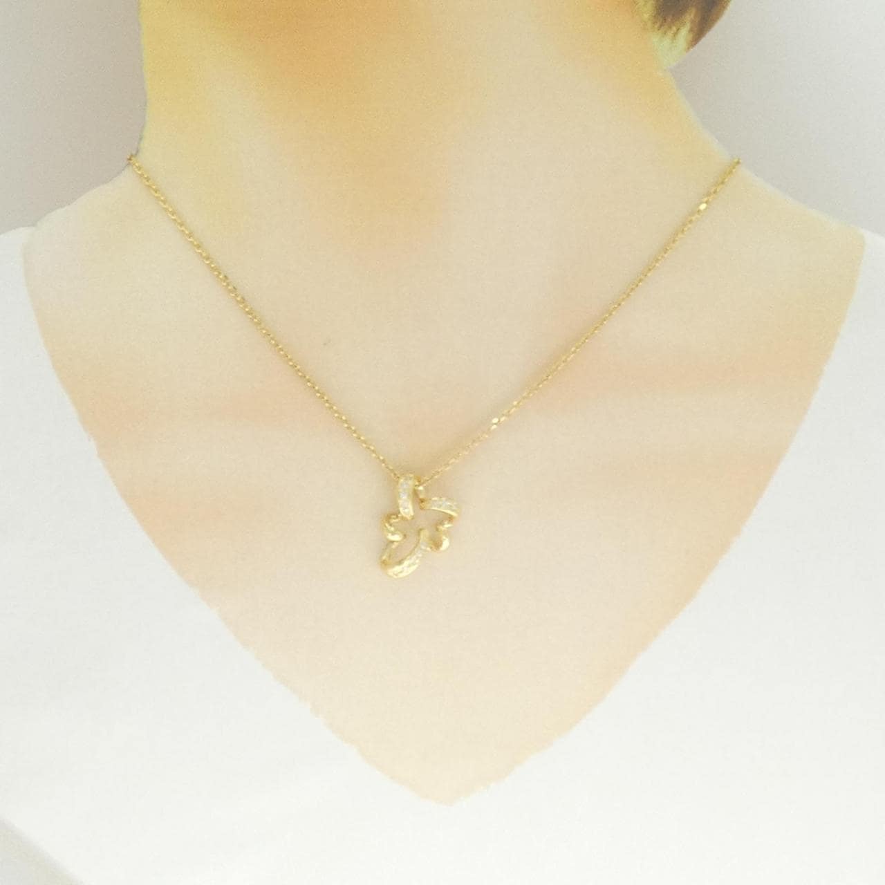 K18YG ダイヤモンド ネックレス 0.09CT