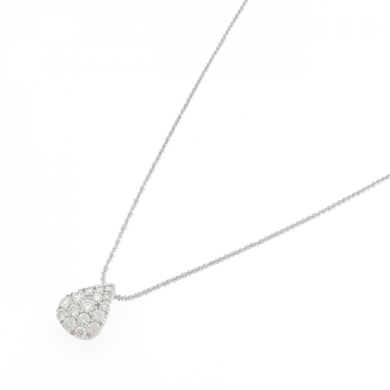 K18WG パヴェ ダイヤモンド ネックレス 1.00CT