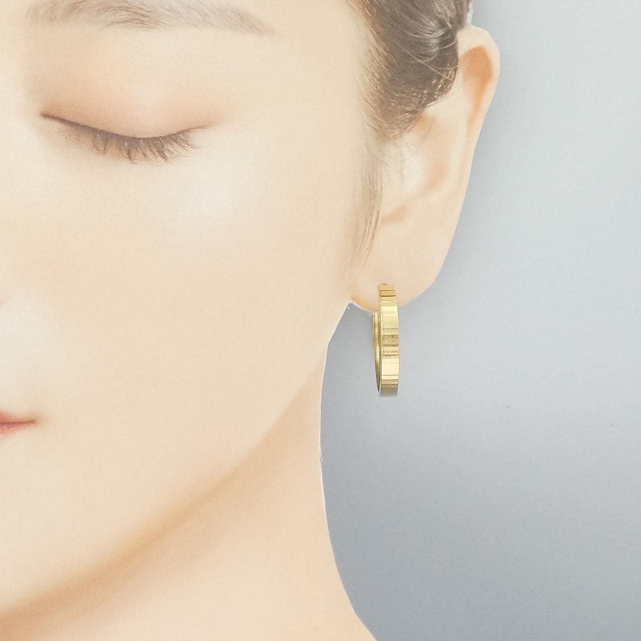 K18YG フープ ピアス