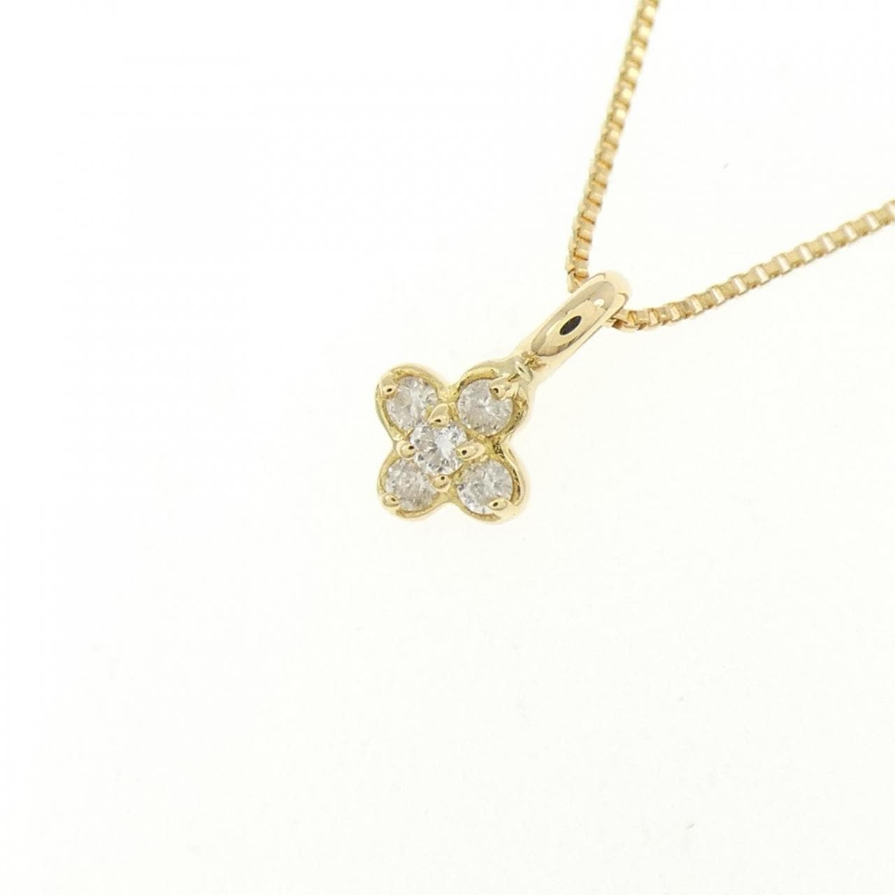 K18YG flower Diamond necklace 0.04CT